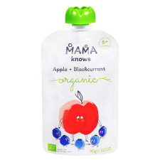 Пюре Mama knows органическое яблоко-черная смородина 90г mini slide 1