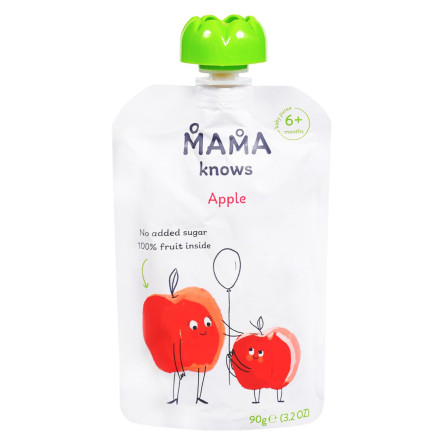 Пюре Mama knows яблоко без сахара 90г