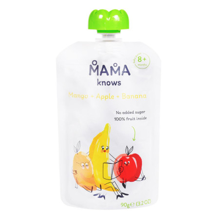 Пюре Mama knows манго-яблоко-банан 90г