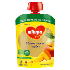 Пюре Milupa Яблоко, персик и тыква 80г mini slide 1