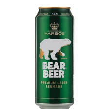 Пиво Bear Beer Lager, Harboe, 5%, 0.5л mini slide 1