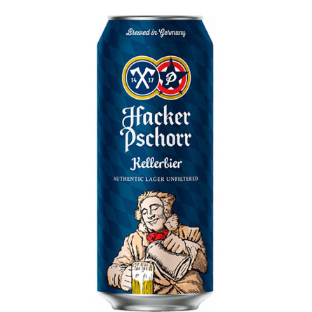 Пиво Хакер-Пшорр, Келлербир / Hacker-Pschorr, Kellerbier, ж/б, 5.5%, 0.5л