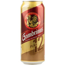 Пиво 12 Гамбрінус / 12 Gambrinus, 5.2%, ж/б, 0.5л mini slide 1
