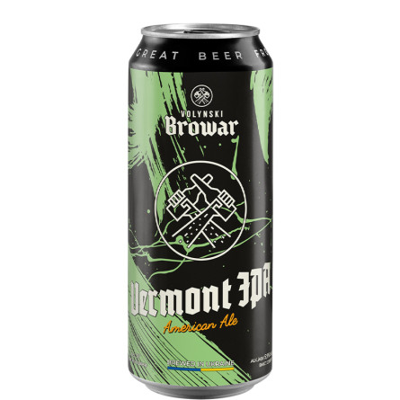 Пиво Вермонт ІПА, Волинський Бровар / Vermont IPA, Volynski Browar, ж/б, 5.9%, 0.5л