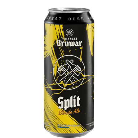 Пиво Сплит, Волынский Бровар / Split, Volynski Browar, ж/б, 4%, 0.5л