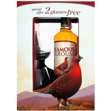 Віскі Феймос Граус / The Famous Grouse, 40%, 0.7л, в подарунковій коробці + 2 бокали mini slide 1
