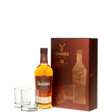 Набір віскі Гленфіддік / Glenfiddich, 18 років, 40%, 0.7л, в подарунковій коробці + 2 бокали mini slide 1