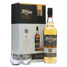 Віскі Арран / Arran, 10 років, 46%, 0.7л, в подарунковій коробці + 2 бокали mini slide 1