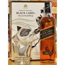 Віскі Блек Лейбл / Black Label, Johnnie Walker, 40%, 0.7л, в подарунковій коробці + 2 бокали mini slide 1