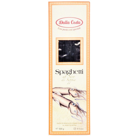 Макаронні вироби Dalla Costa Спагетті з чорнилами каракатиці 500г slide 1