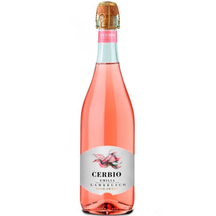 Ігристе вино Ламбруско Сербії Емілія, Розе Світ / Lambrusco Cerbio Emilia, Rose Sweet, рожеве солодке 0.75л