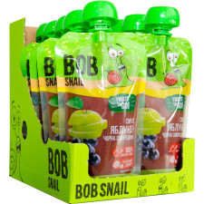 Упаковка фруктового пюре Bob Snail Смузі пастеризоване Яблуко-Чорна смородина 120 г х 10 шт. mini slide 1