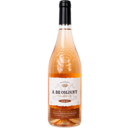 Вино "А де Коліньї" Розе Медіум Світ / "A. De Coligny" Rose Medium Sweet, рожеве напівсолодке 0.75л slide 1