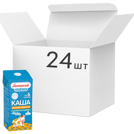 Упаковка каші молочно-пшеничної Яготинське для дітей 2% 200 г х 24 шт.