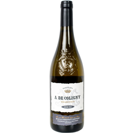 Вино А де Коліньї Вайт Медіум Світ / A. De Coligny White Medium Sweet, біле напівсолодке 0.75л