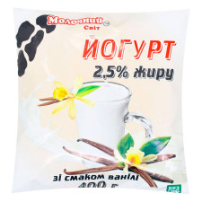 Йогурт Молочний Світ зі смаком ванілі 2,5% 400г mini slide 1