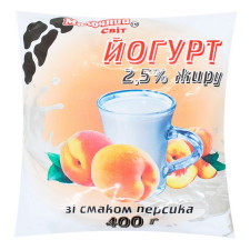 Йогурт Молочний Світ зі смаком персика 2,5% 400г mini slide 1
