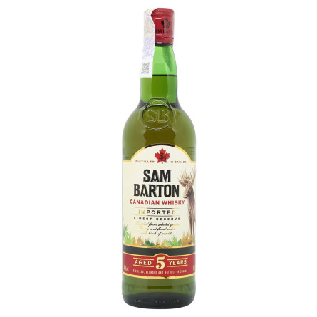 Віскі Sam Barton Canadian 5 років 40% 0,7л