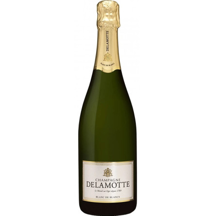 Шампанское Блан де Блан, Деламотте / Blanc de Blancs, Delamotte, белое брют 0.75л