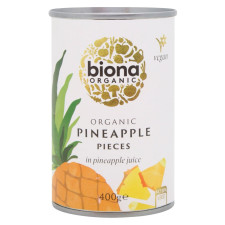 Ананас Biona Organic шматочки в ананасовому соку 400г mini slide 1