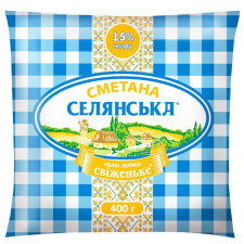 Сметана Селянська 15% 400г mini slide 1