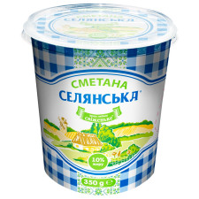 Сметана Селянська 10% 350г в стакані mini slide 1