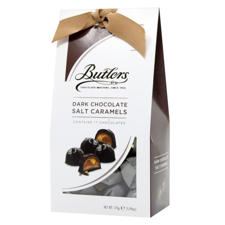 Цукерки Butlers в чорному шоколаді з солоною карамеллю 170г