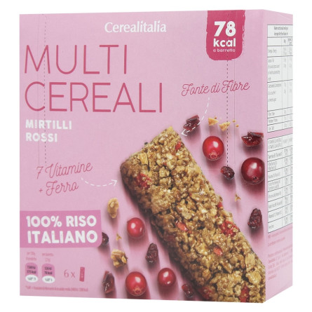 Батончик Cerealitalia Day By Day мультизерновий з червоними ягодами, вітамінами та мінералами 126г