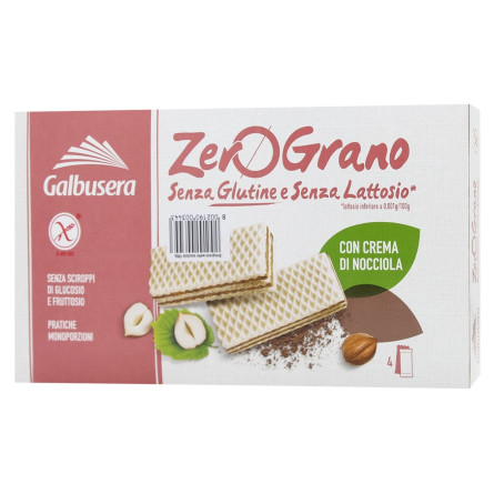 Вафли Galbusera Zerograno с ореховым кремом без глютена 180г