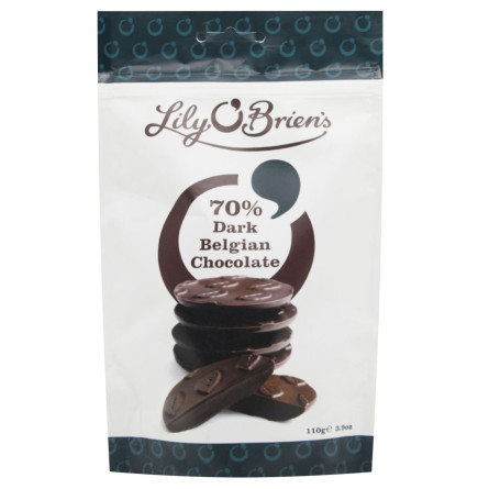 Цукерки Lily O'Brien's Чорний бельгійський шоколад 70% 110г