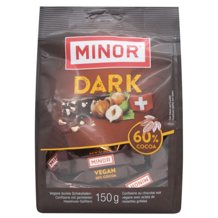 Батончики Minor з чорного шоколаду та крихтою фундука 150г