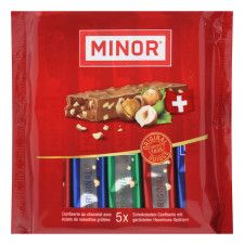 Батончики Minor шоколадні з крихтою смаженого фундука 110г mini slide 1
