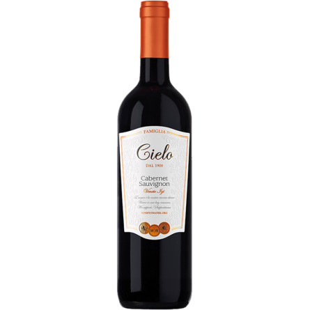 Вино Каберне Совіньйон / Cabernet Sauvignon, Trevenezie, Cielo e Terra, червоне напівсухе 0.75л