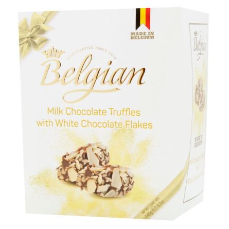 Трюфели The Belgian из белого шоколада в хлопьях 145г