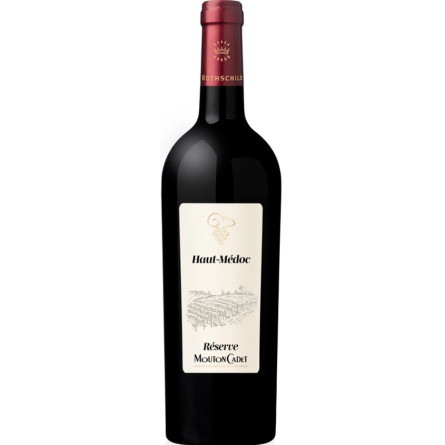 Вино Резерв О-Медок, Мутон Каде / Reserve Haut-Medoc, Mouton Cadet, червоне сухе 0.75л