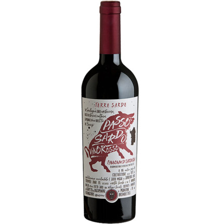 Вино "Пассо Сардо" Каннонау ді Сардинія / "Passo Sardo" Cannonau di Sardegna, червоне сухе 0.75л