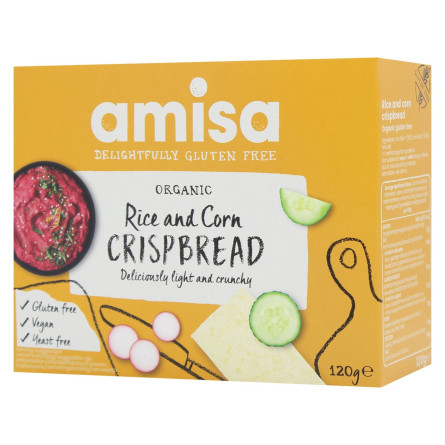 Хлібці Amisa рисово-кукурудзяні органічні 120г