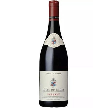 Вино Кот дю Рон Руж, Резерв / Cotes du Rhone Blanc, Reserve, Famille Perrin, червоне сухе 13.5% 0.75л slide 1