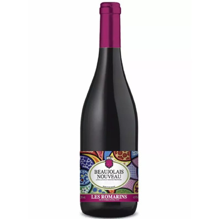 Вино Божоле Нуво / Beaujolais Nouveau, 2016, Les Romarins, красное сухое 12% 0.75л