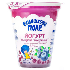 Йогурт Волошкове поле Десертний солодкий Чорниця 2,8% 280г mini slide 1