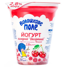 Йогурт Волошкове поле Десертний солодкий Вишня 2,8% 280г mini slide 1