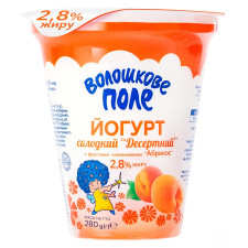 Йогурт Волошкове поле Десертний солодкий Абрикос 2,8% 280г mini slide 1
