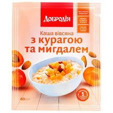 Каша вівсяна Добродія з курагою та мигдалем 40г mini slide 1
