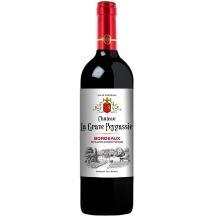Вино Шато ла Грав, Пегассі Бордо / Chateau La Grave, Peygassie Bordeaux, червоне сухе 0.75л