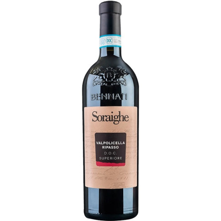 Вино Вальполічелла Суперіоре Ріпассо, Сораиге / Valpolicella Superiore Ripasso, Soraighe, Bennati, червоне сухе 0.75л