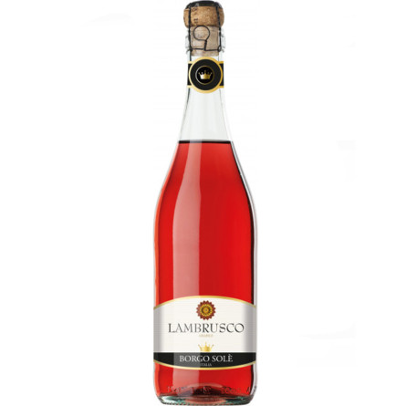 Игристое вино Ламбруско, Борго Соле / Lambrusco, Borgo Sole, Decordi, розовое полусладкое 0.75л