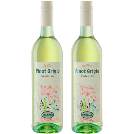 Набір вина Ля Флер, Піно Гріджио / La Fleur, Pinot Grigio, Peter Mertes, біле сухе 2*0.75л