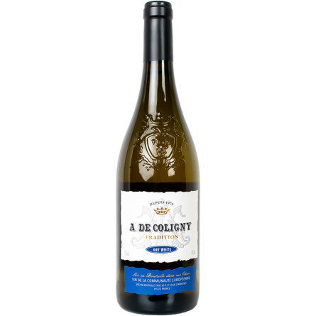 Вино А де Колиньи Вайт Драй / A. De Coligny White Dry, белое сухое 0.75л