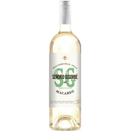 Вино Сеньйоріо де Сегорбе, Макабео / Senorio de Segorbe, Macabeo, Torre Oria, біле сухе 0.75л