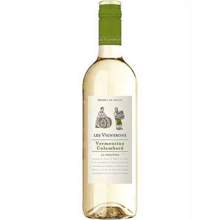 Вино Верментино Коломбар / Vermentino Colombard, Les Vignerons, белое полусухое 11.5% 0.75л